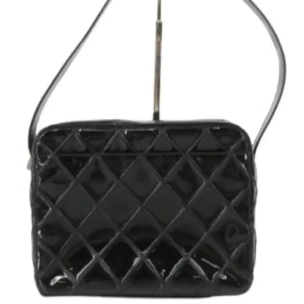 CHANEL Patent Quilted Camera Bag